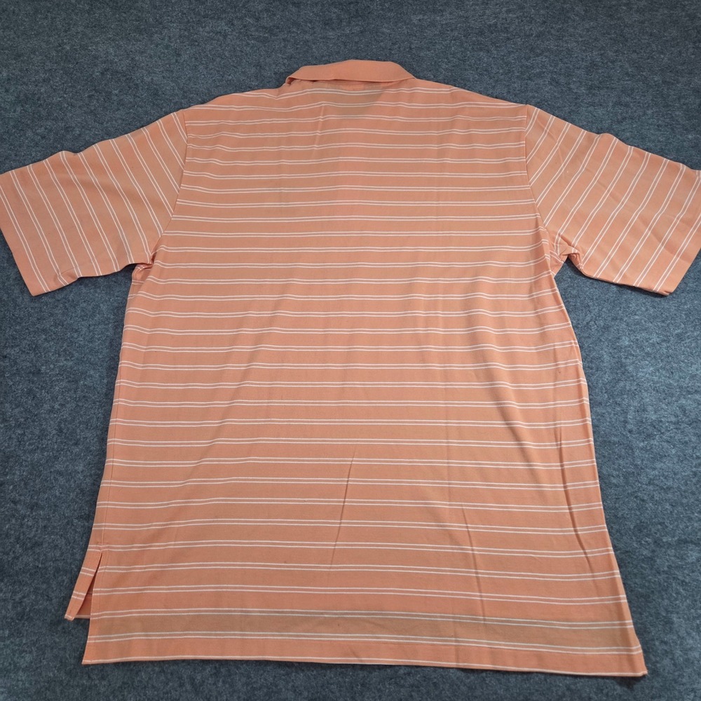 Ralph Lauren Polo Golf Shirt Mens US Open Large Orange Striped Pima Cotton - Picture 4 of 4